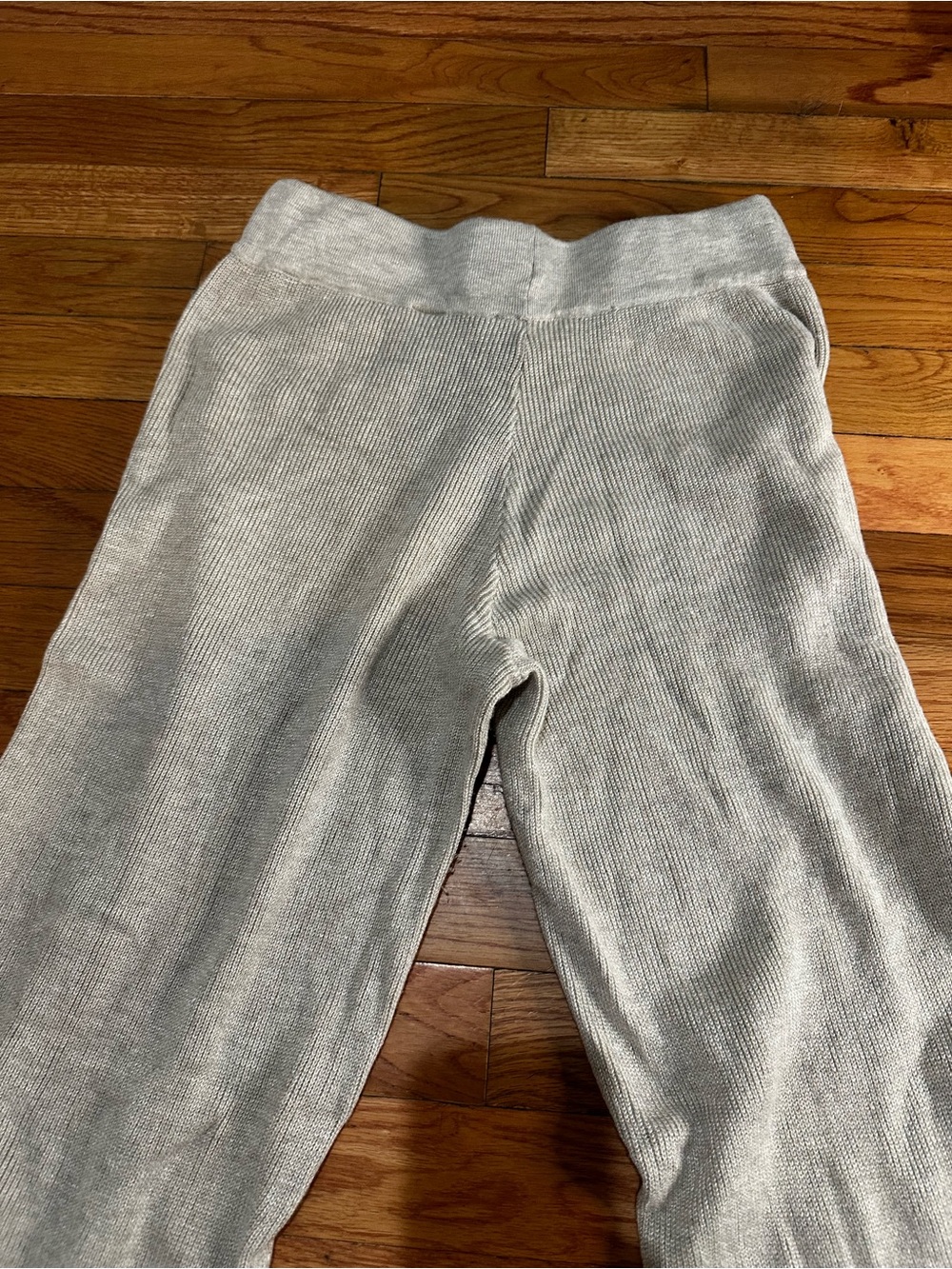 Cyrus Beige Knit Pants Flare 34” Inseam Minimalist Travel Elastic Waist XS - Picture 6 of 6